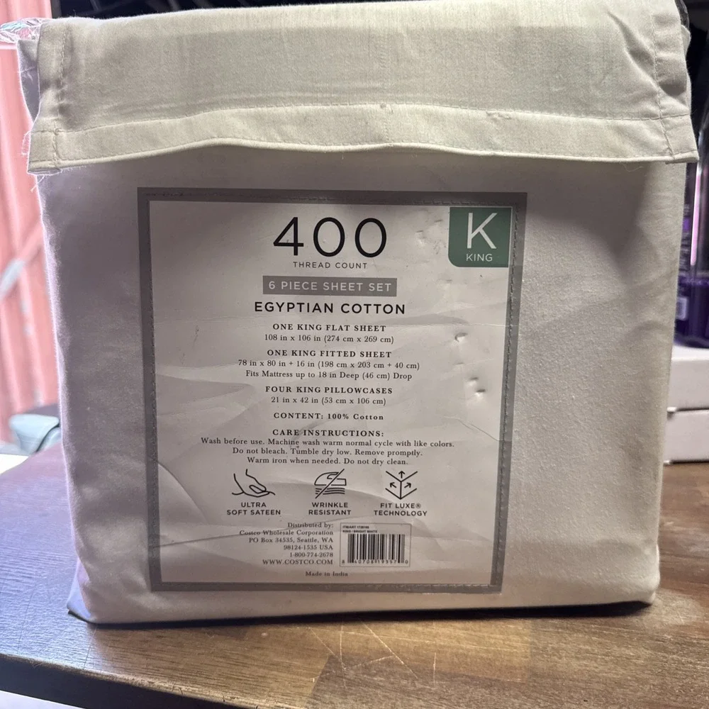 Hotel Signature 400 Thread Count Cotton 6-Piece Sheet Set Queen White New
